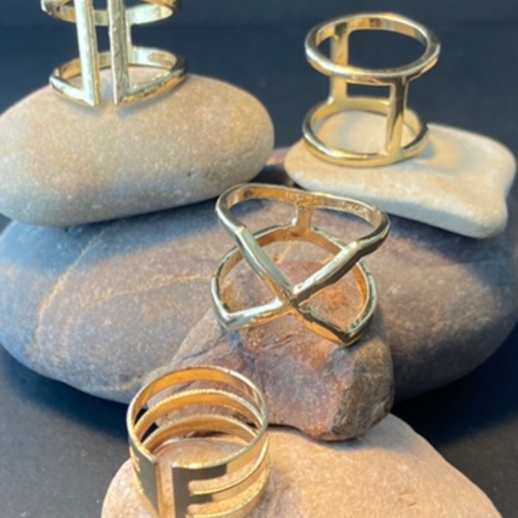 Golden Boho Stackable Statement Rings